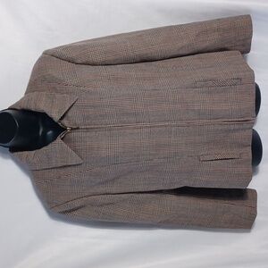 Alanni by Donny Brook Wool Blazer/Jacket, white/brown/black, sz 12, zip
